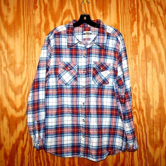 Open Trails Plaid Flannel Shirt - Mens XL - Cotton Blend - Picture 7 of 7